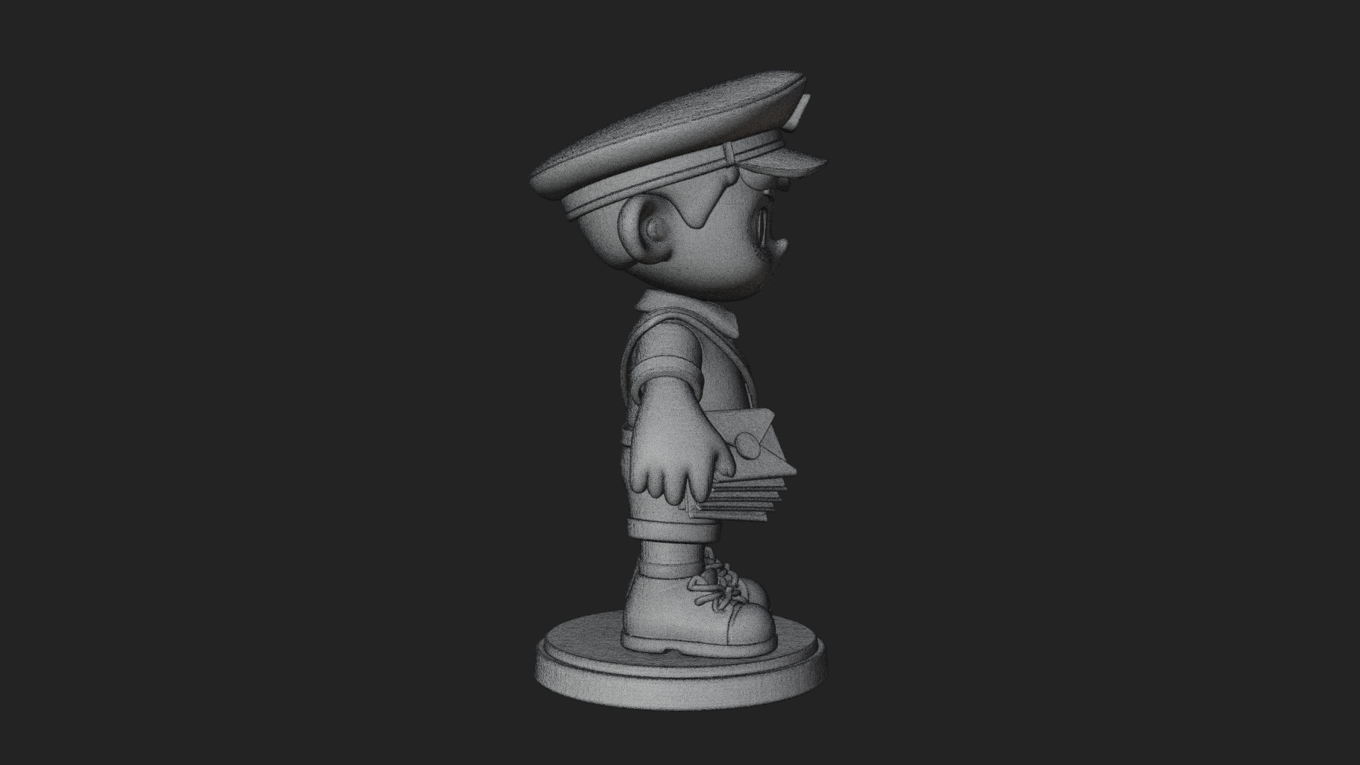 Chibi Mail Carrier Statue Design 3 3D Print Model 3D Model