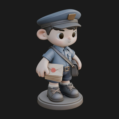 Chibi Mail Carrier Statue Design 3 3D Print Model