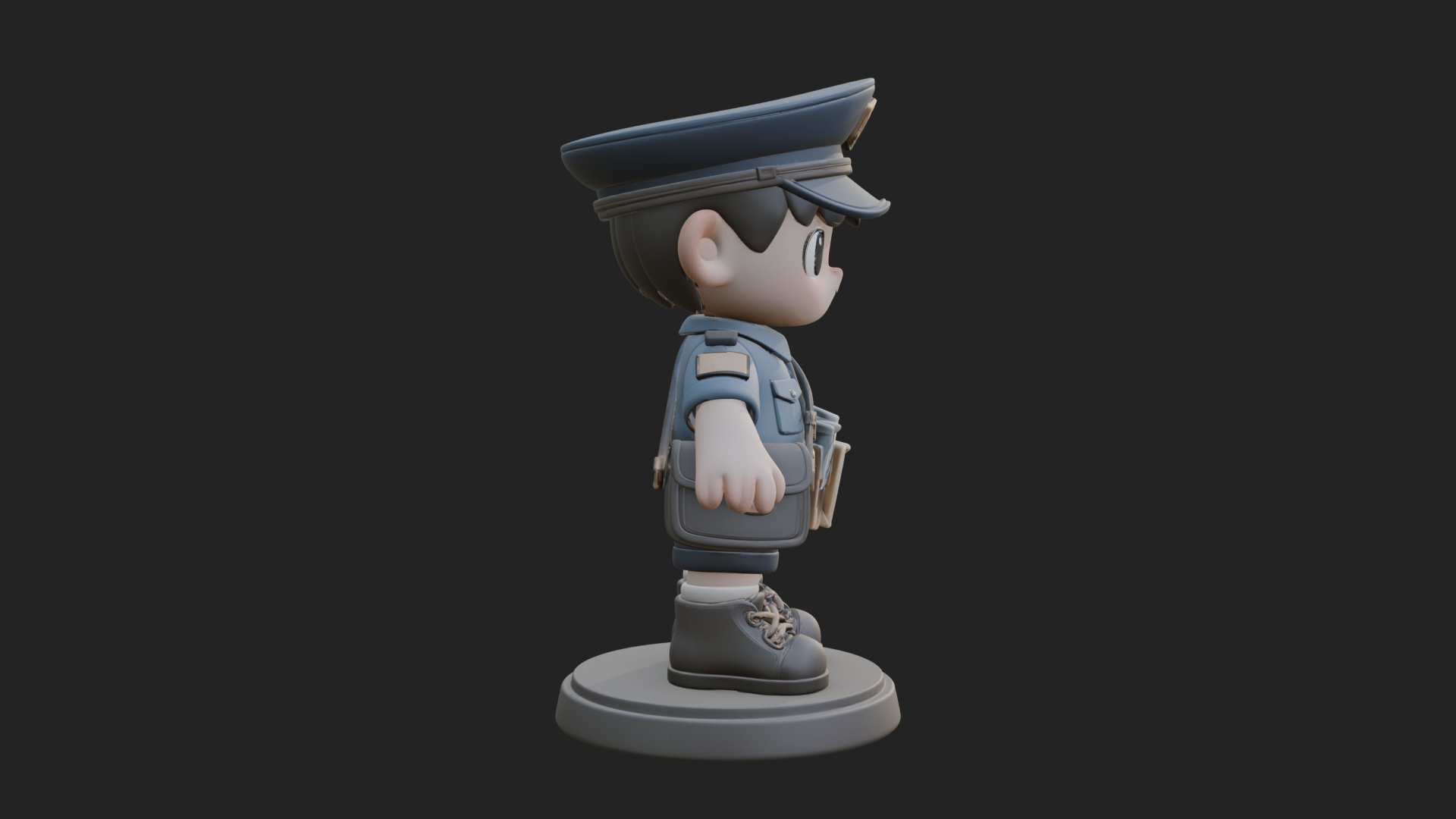 Chibi Mail Carrier Statue Design 4 3D Print Model 3D Model