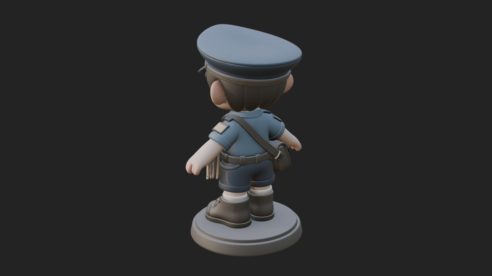 Chibi Mail Carrier Statue Design 4 3D Print Model 3D Model