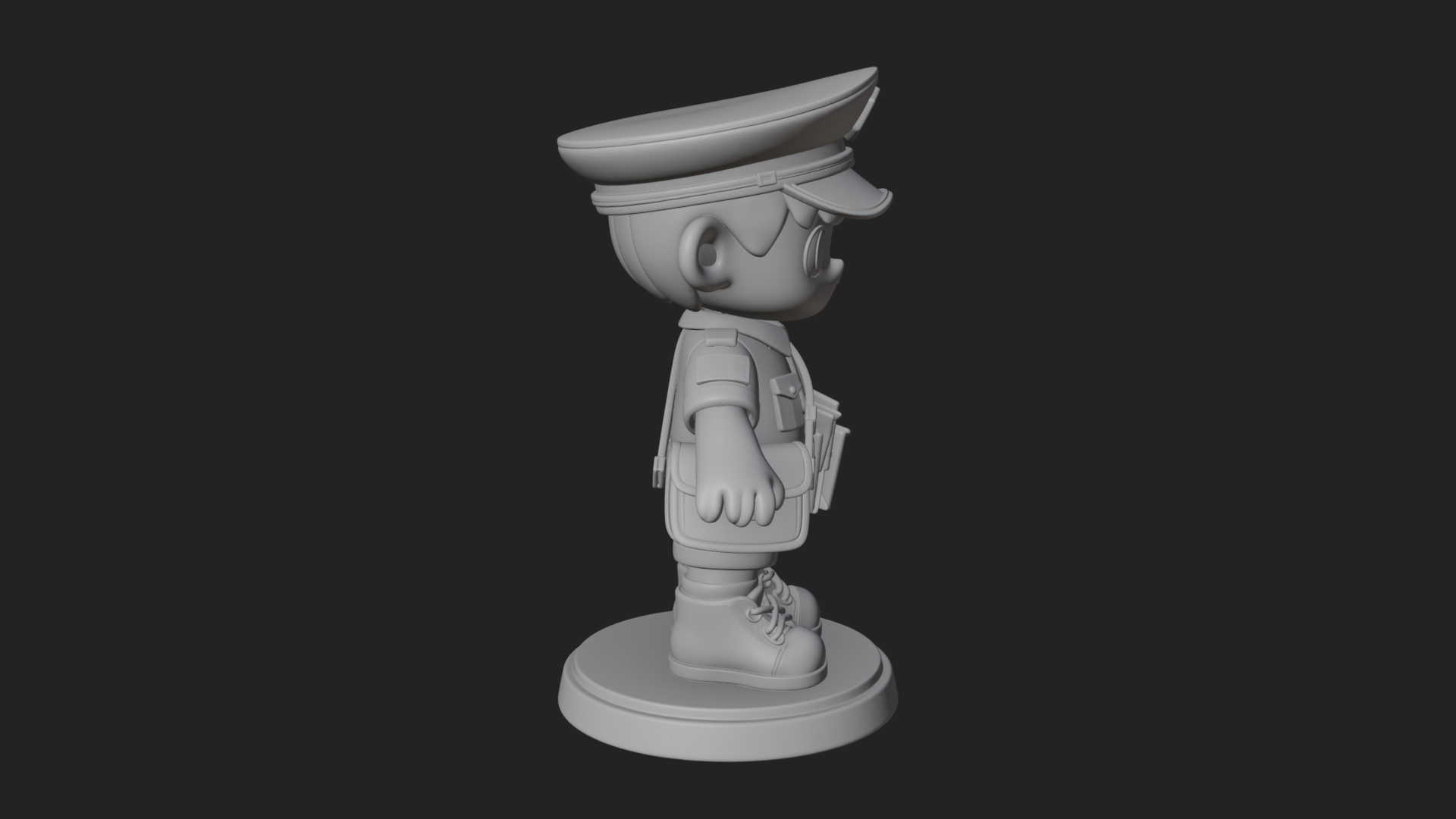 Chibi Mail Carrier Statue Design 4 3D Print Model 3D Model