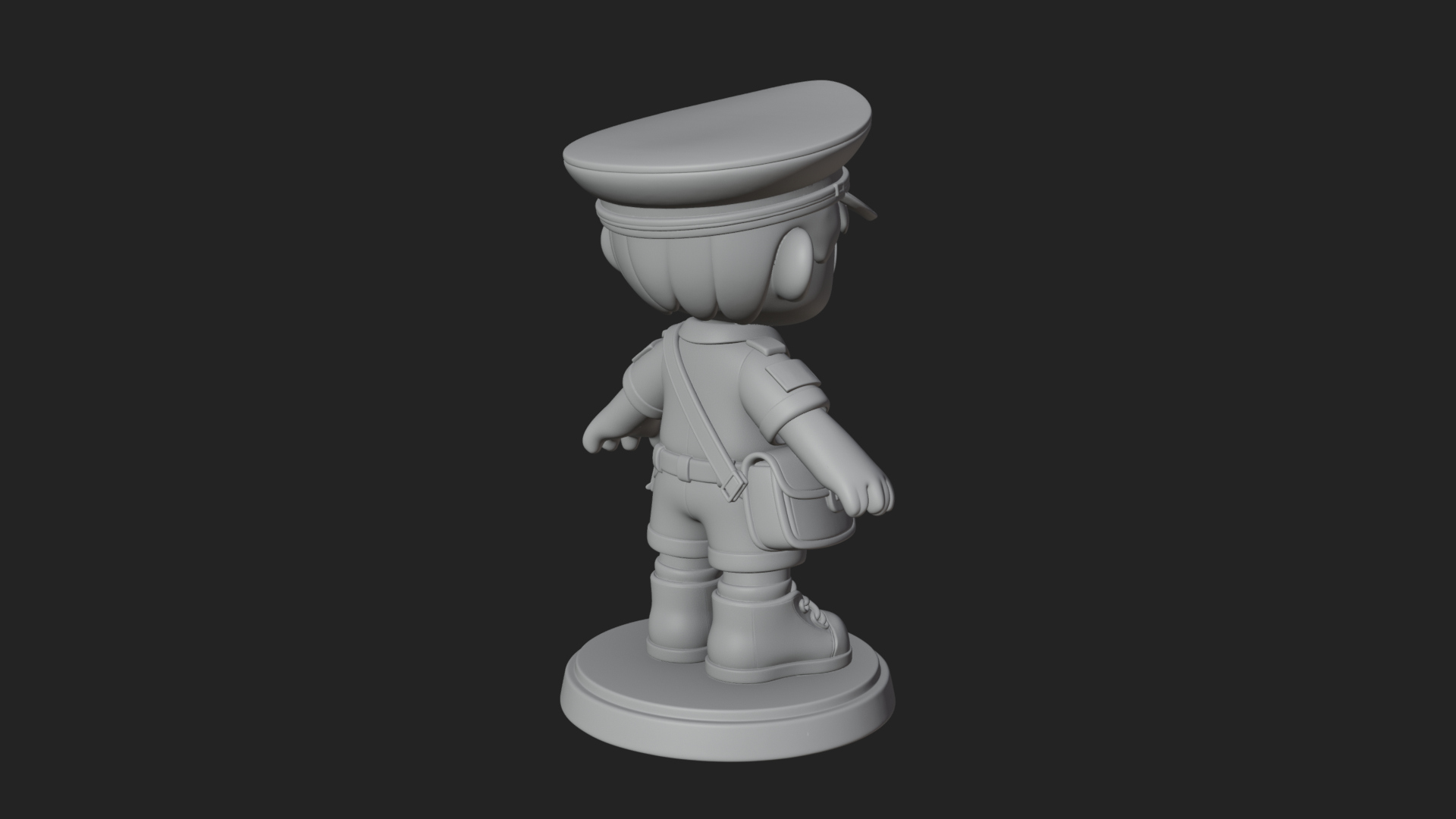 Chibi Mail Carrier Statue Design 4 3D Print Model 3D Model