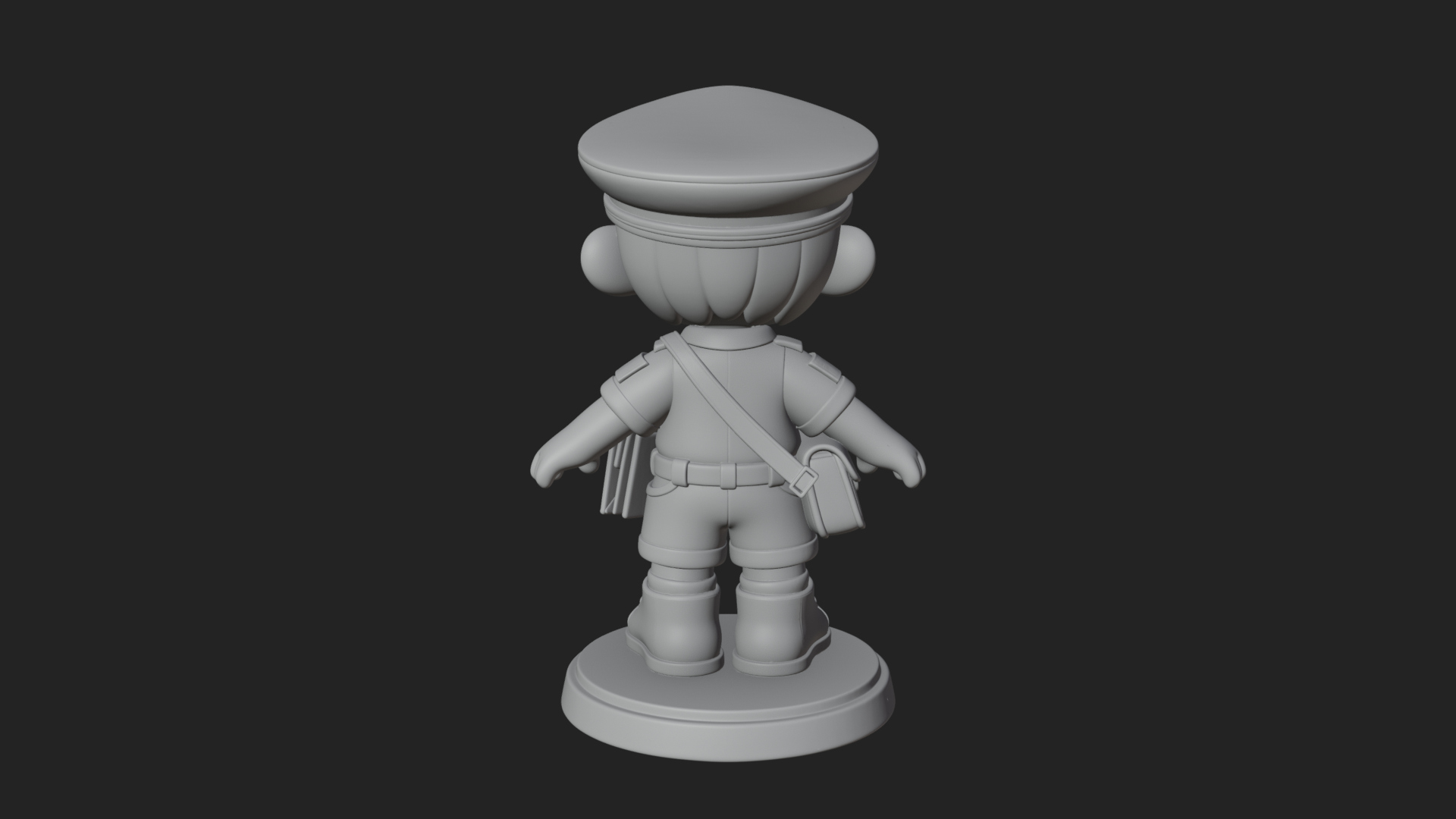 Chibi Mail Carrier Statue Design 4 3D Print Model 3D Model