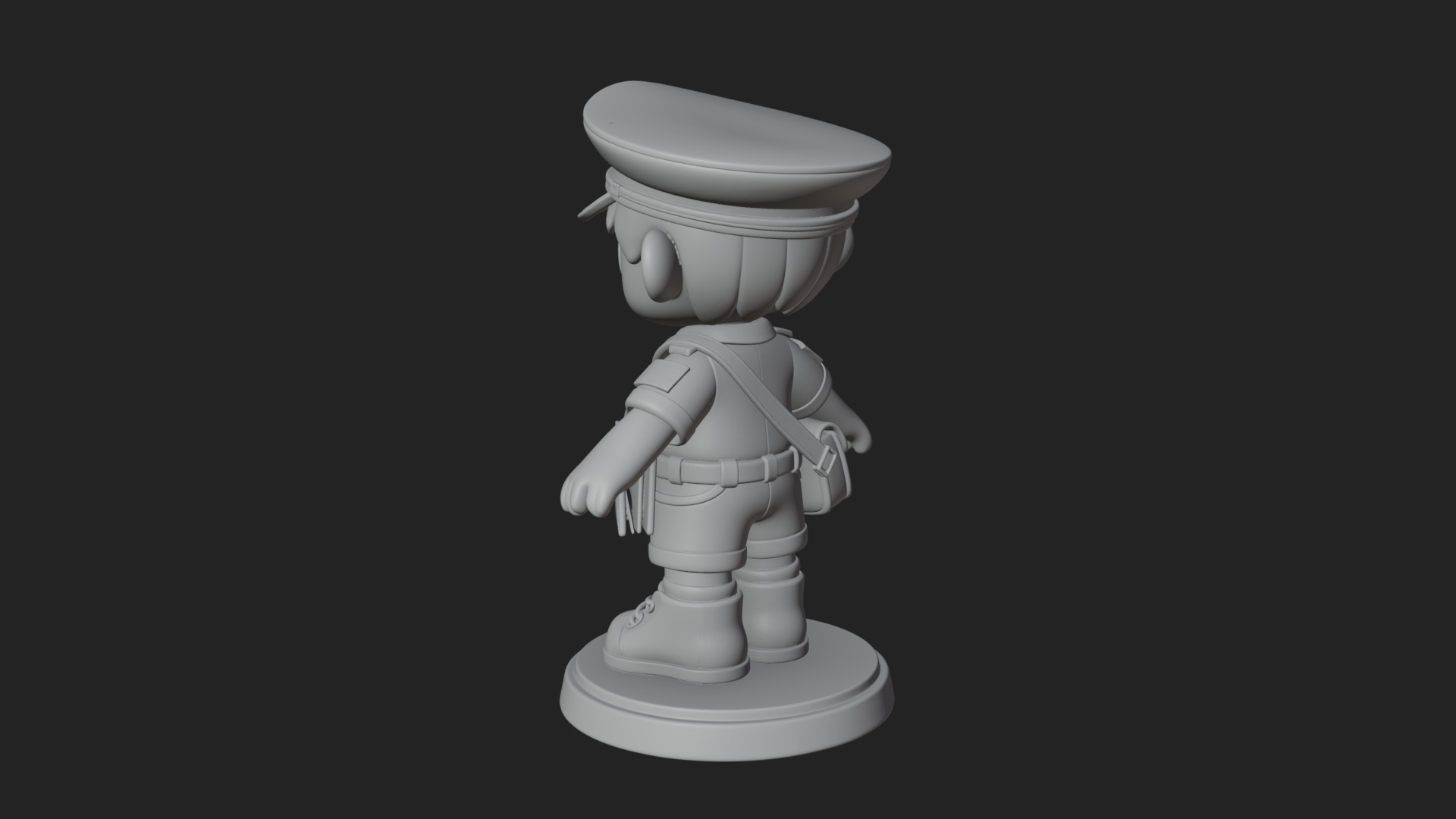 Chibi Mail Carrier Statue Design 4 3D Print Model 3D Model
