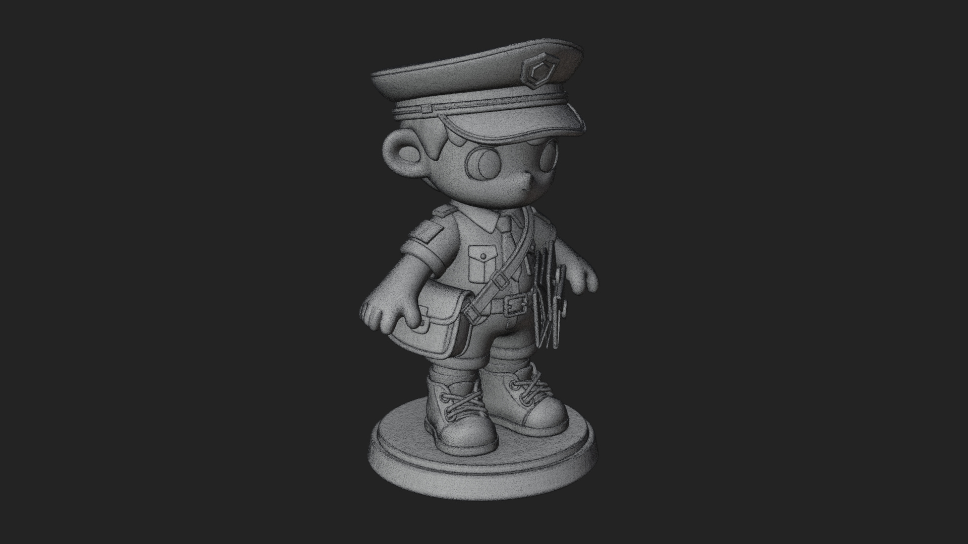 Chibi Mail Carrier Statue Design 4 3D Print Model 3D Model