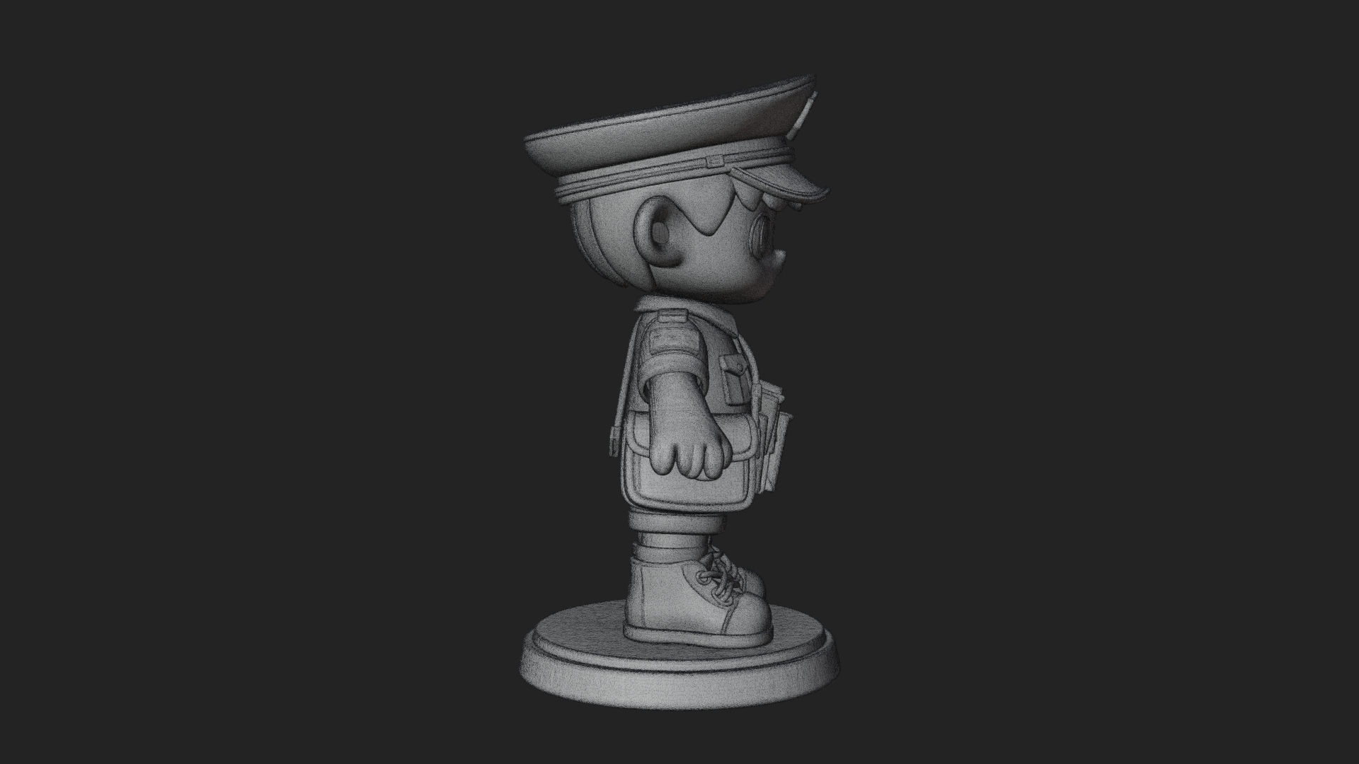 Chibi Mail Carrier Statue Design 4 3D Print Model 3D Model