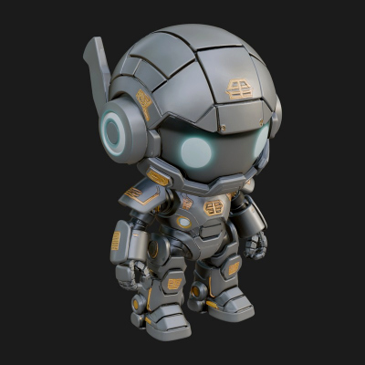 Chibi Mech Robot Statue Design 1 3D Print Model