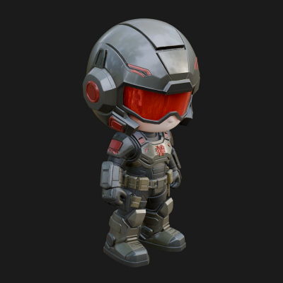 Chibi Mech Robot Statue Design 5 3D Print Model