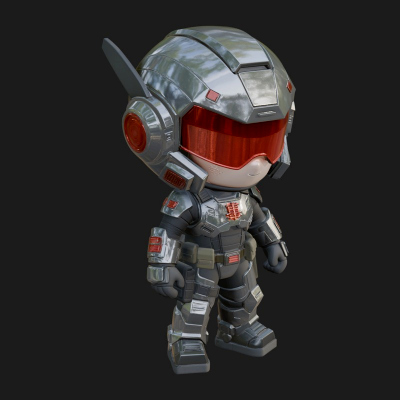 Chibi Mech Robot Statue Design 6 3D Print Model
