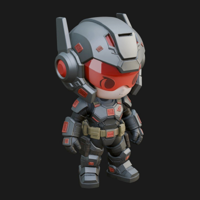 Chibi Mech Robot Statue Design 7 3D Print Model