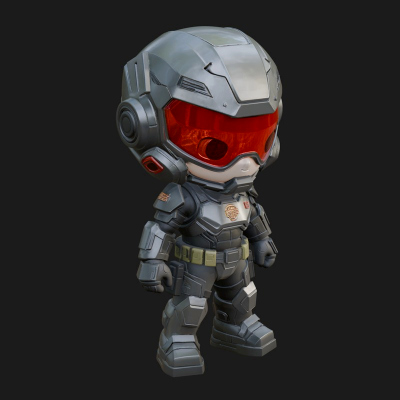 Chibi Mech Robot Statue Design 8 3D Print Model