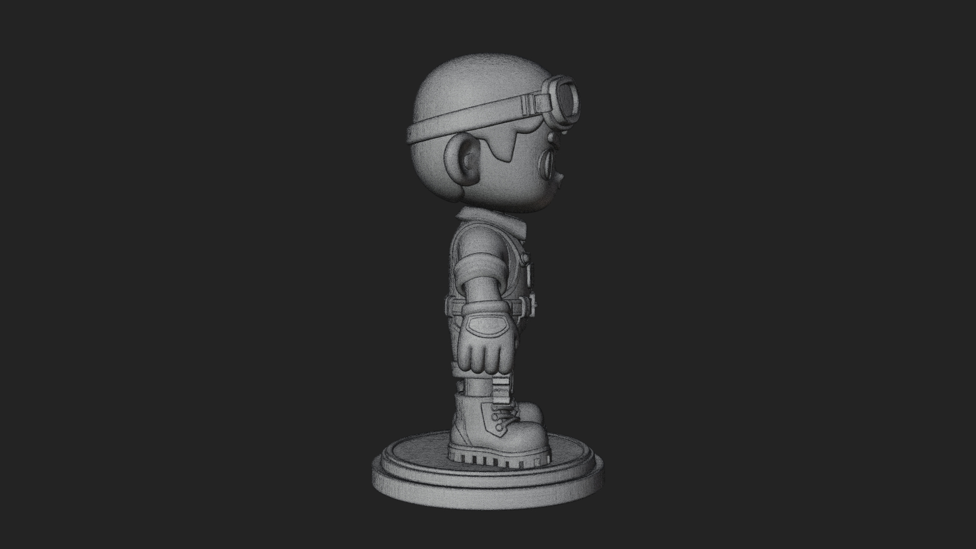 Chibi Mechanic Boy Statue Design 1 3D Print Model 3D Model