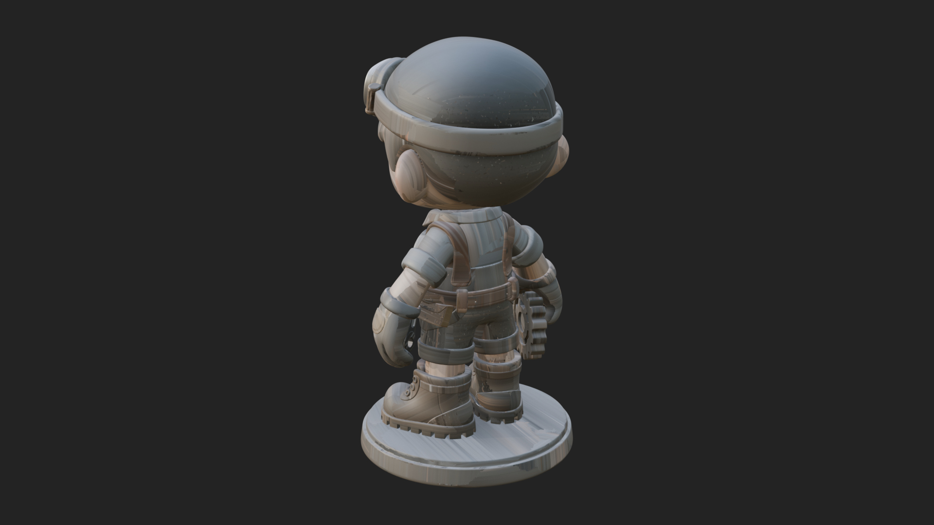 Chibi Mechanic Boy Statue Design 2 3D Print Model 3D Model