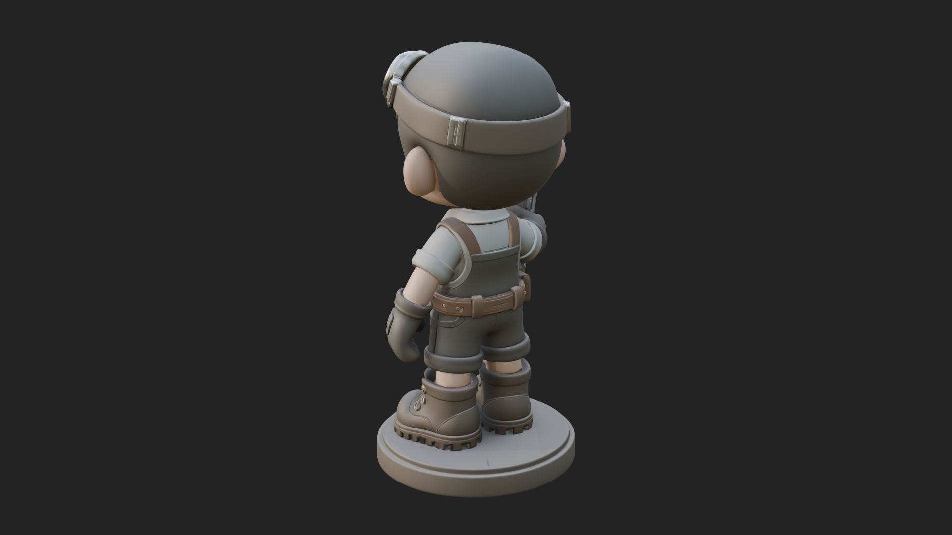 Chibi Mechanic Boy Statue Design 3 3D Print Model 3D Model