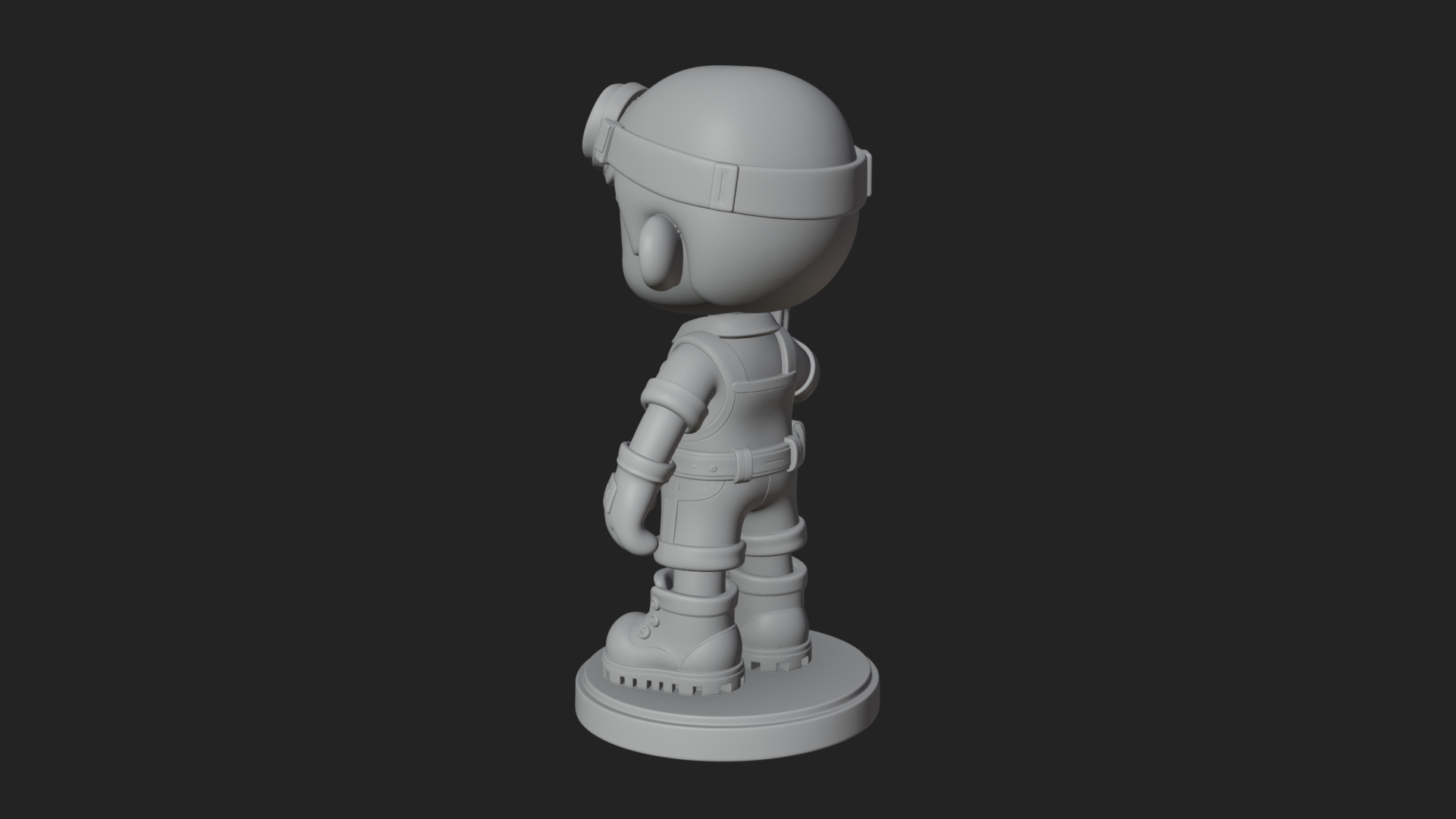 Chibi Mechanic Boy Statue Design 3 3D Print Model 3D Model