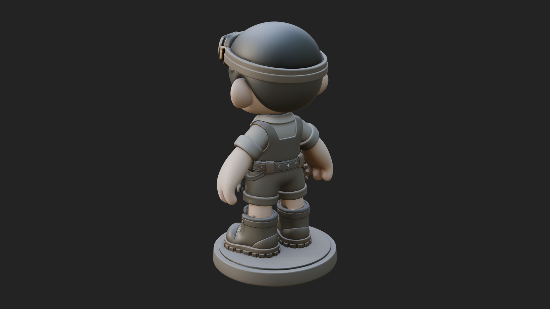 Chibi Mechanic Boy Statue Design 4 3D Print Model 3D Model