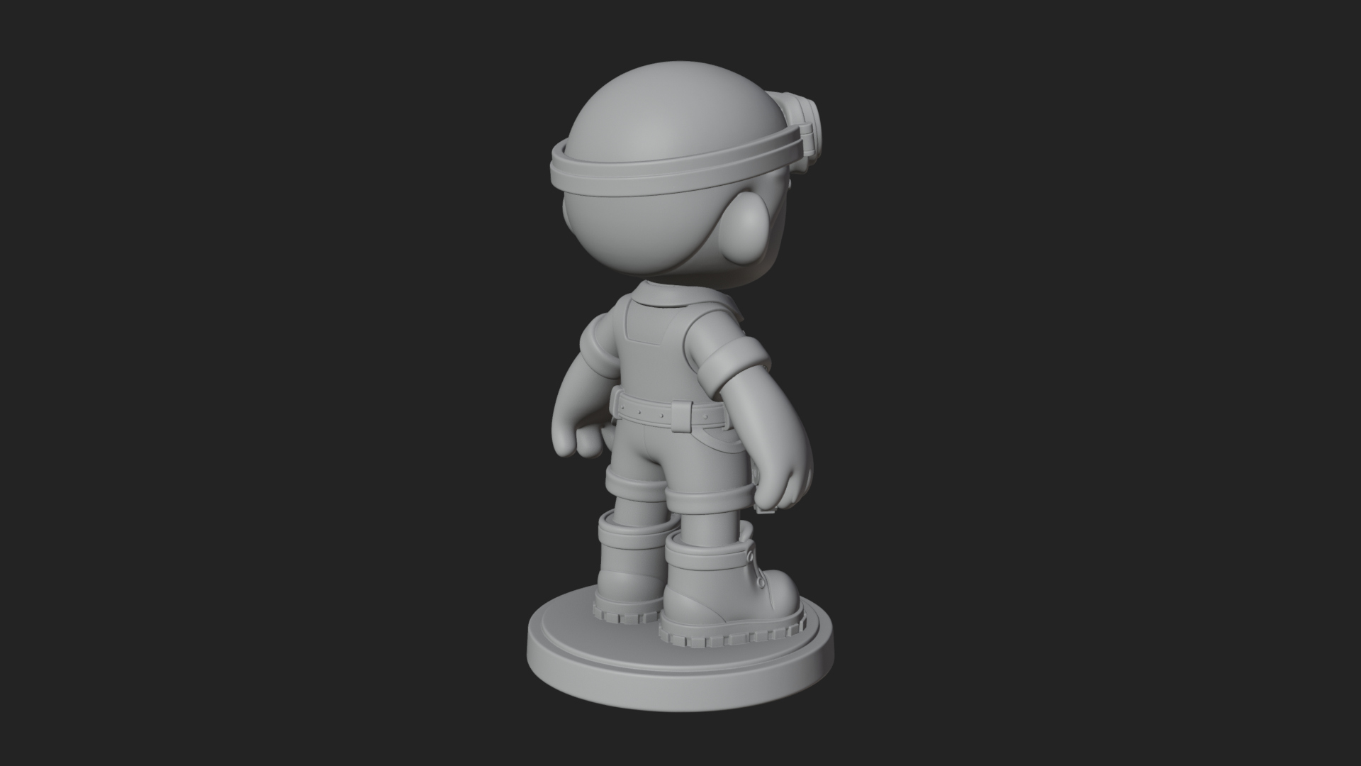 Chibi Mechanic Boy Statue Design 4 3D Print Model 3D Model