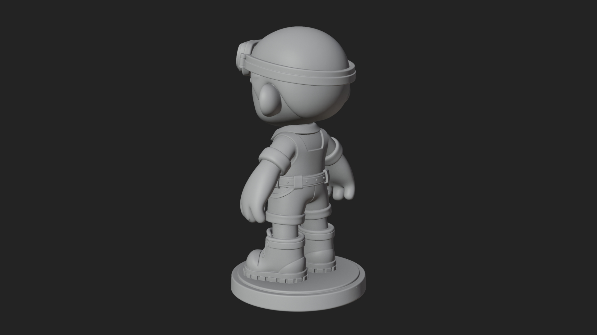 Chibi Mechanic Boy Statue Design 4 3D Print Model 3D Model
