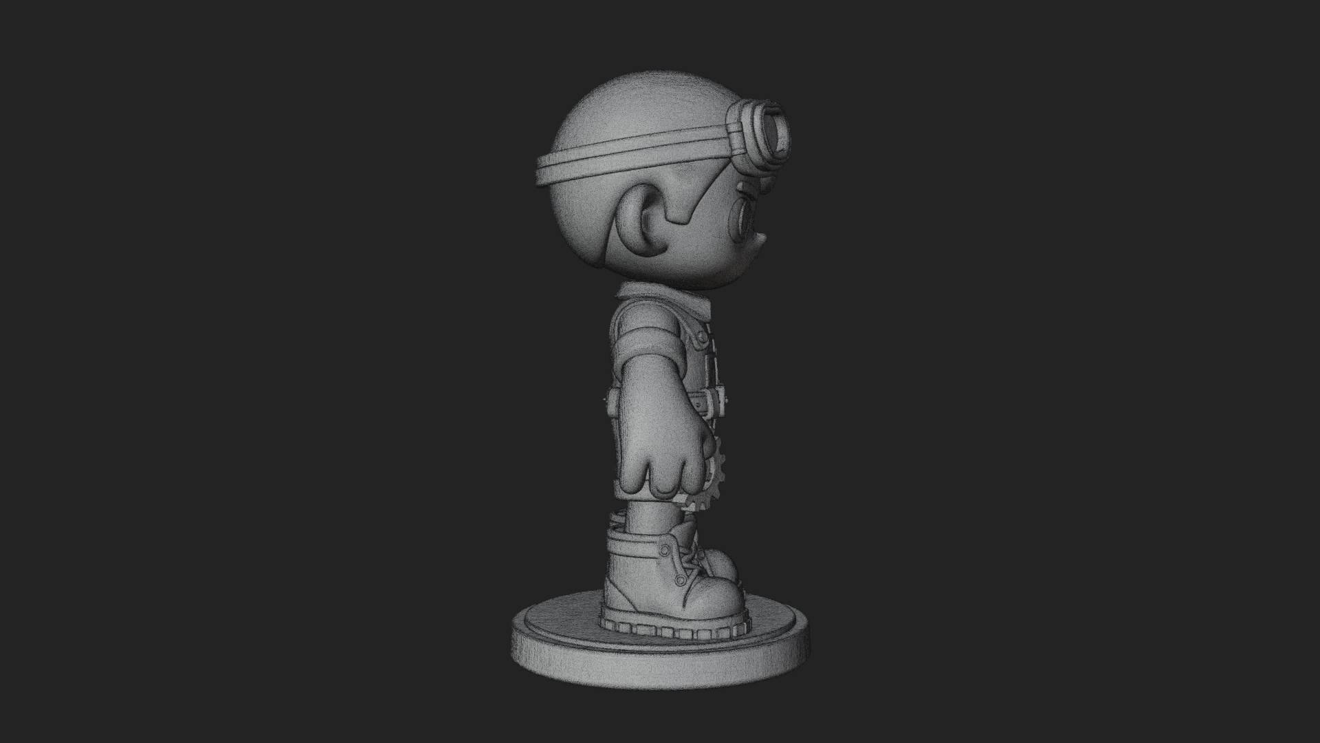 Chibi Mechanic Boy Statue Design 4 3D Print Model 3D Model