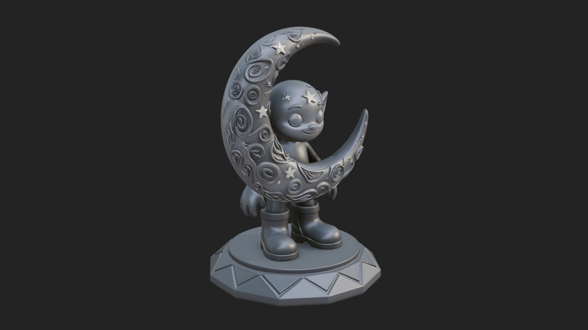Chibi Moon Rider Statue Design 1 3D Print Model 3D Model
