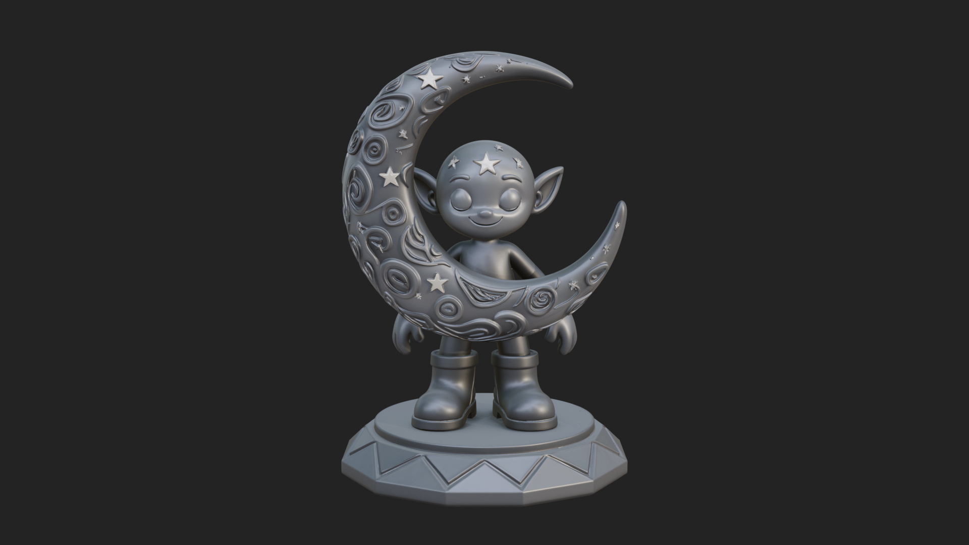 Chibi Moon Rider Statue Design 1 3D Print Model 3D Model