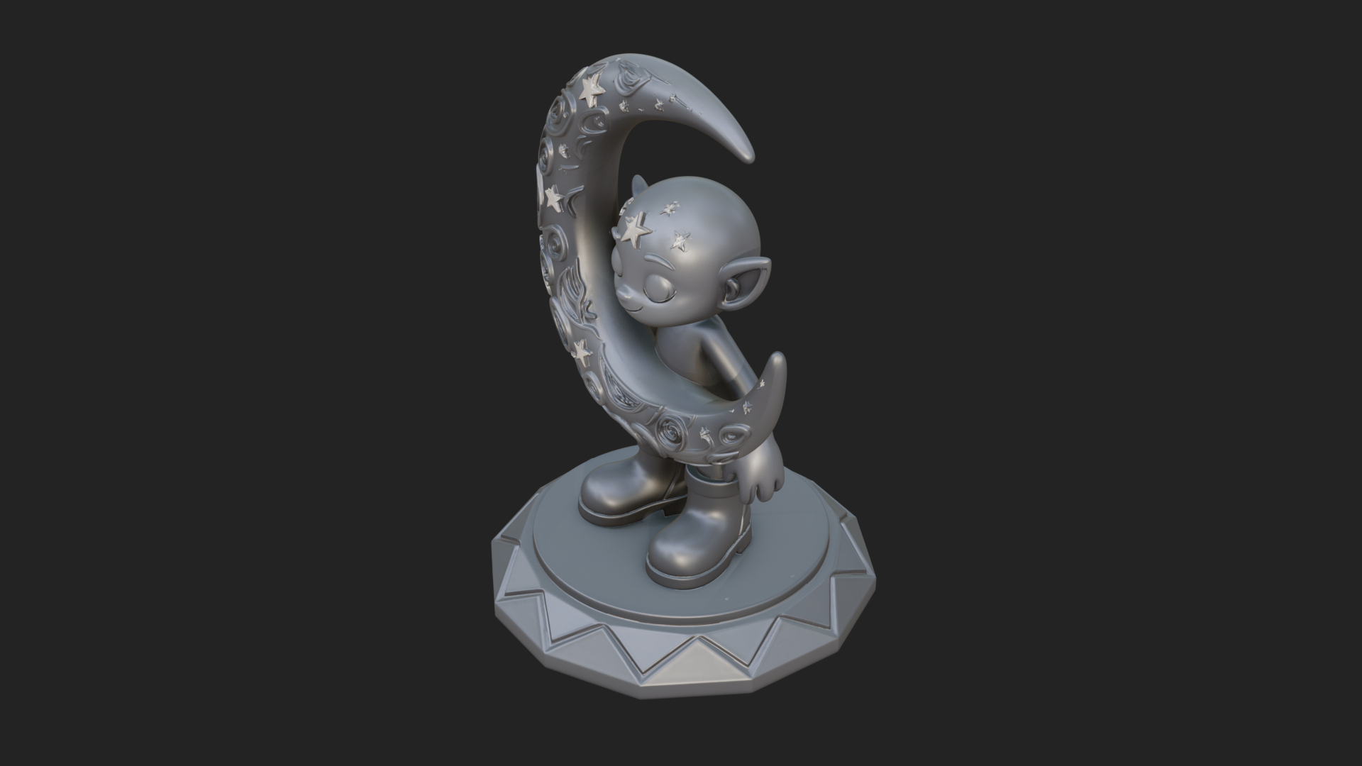 Chibi Moon Rider Statue Design 1 3D Print Model 3D Model