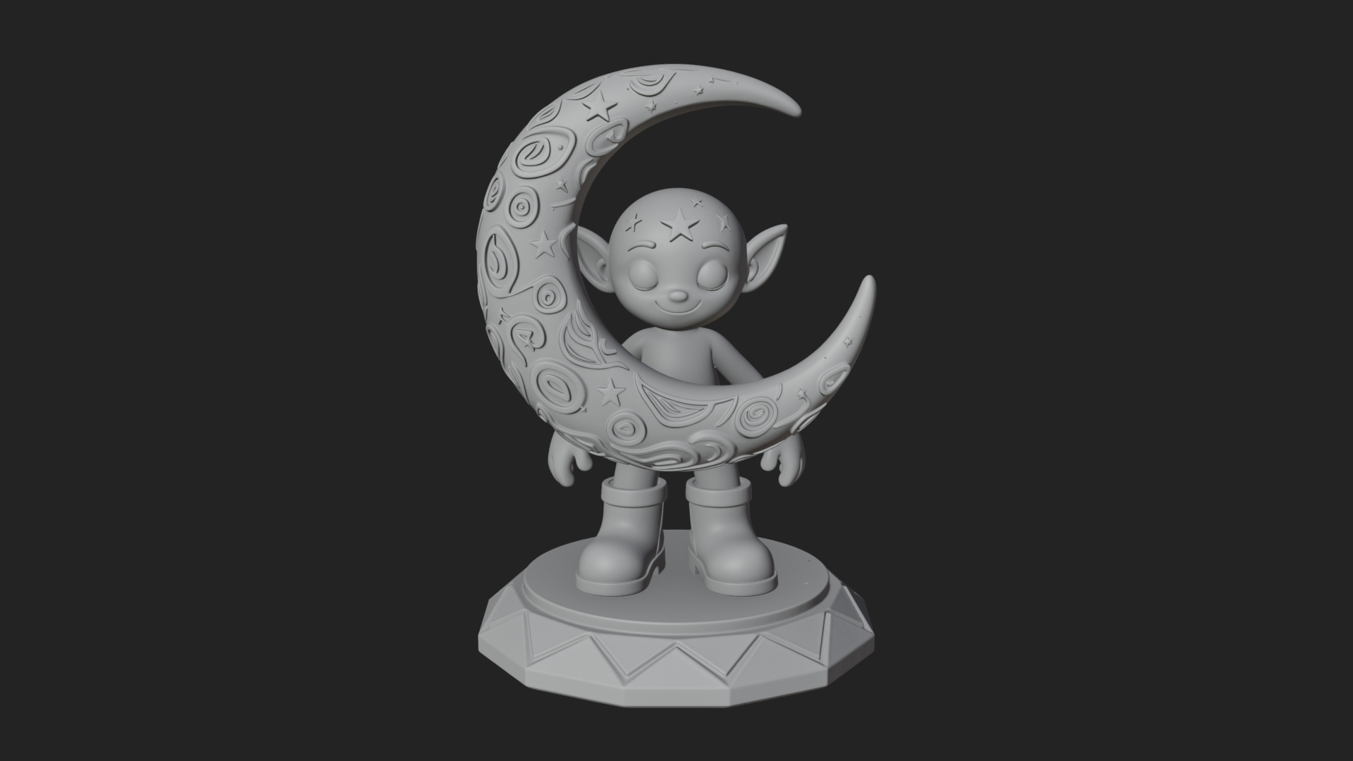 Chibi Moon Rider Statue Design 1 3D Print Model 3D Model