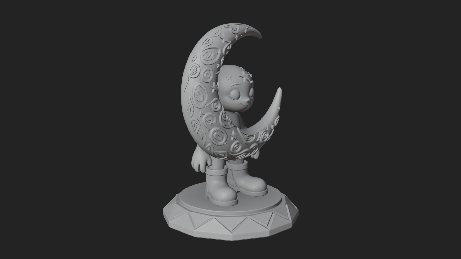 Chibi Moon Rider Statue Design 1 3D Print Model 3D Model