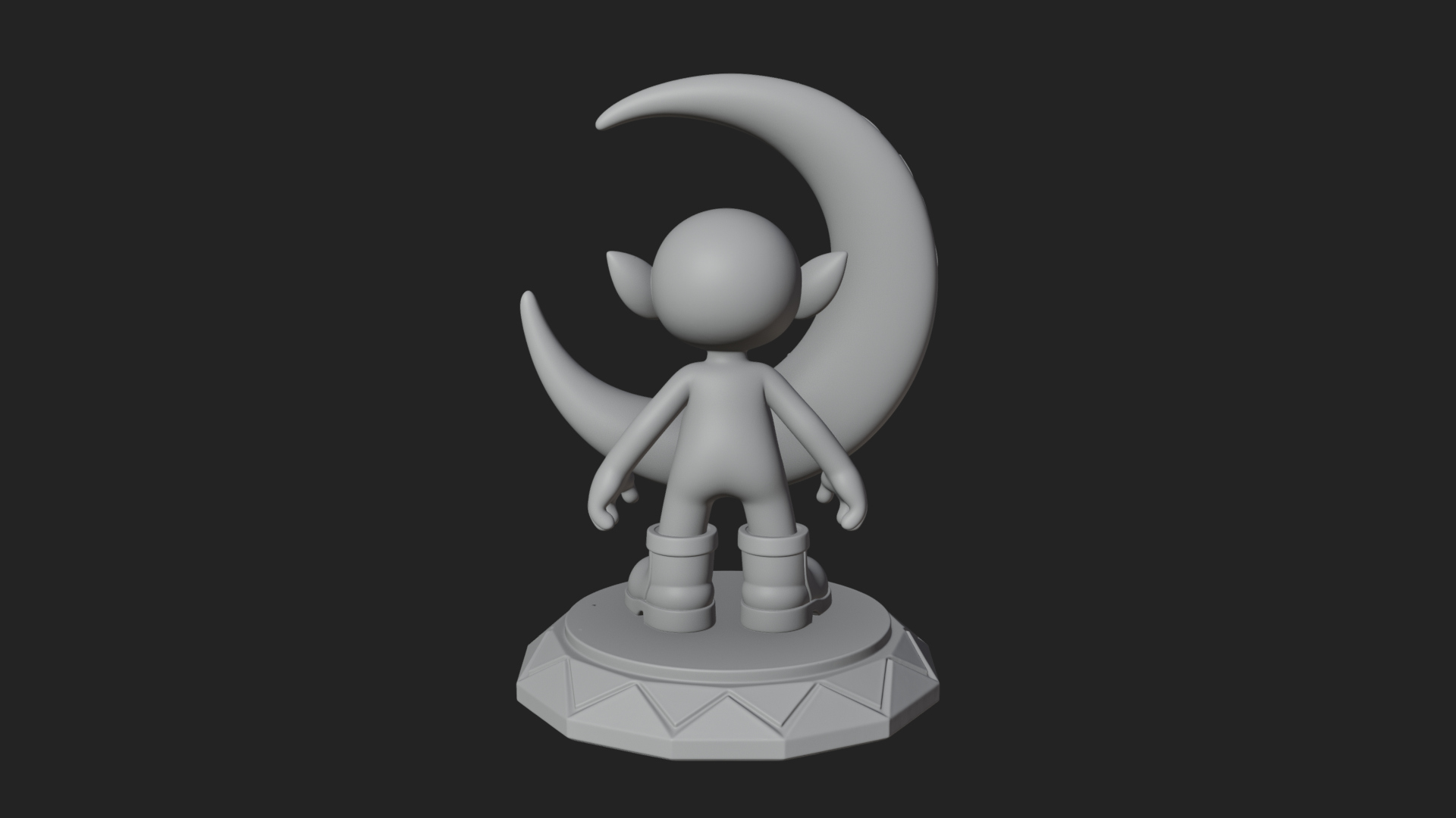 Chibi Moon Rider Statue Design 1 3D Print Model 3D Model