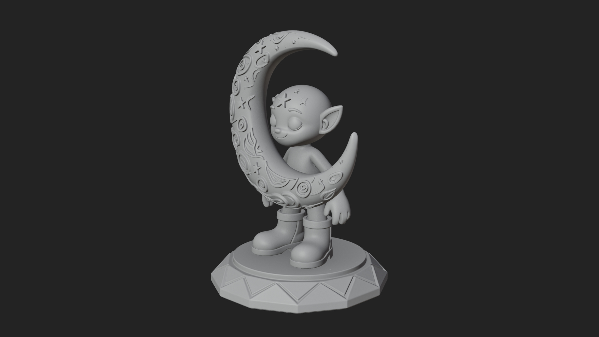Chibi Moon Rider Statue Design 1 3D Print Model 3D Model
