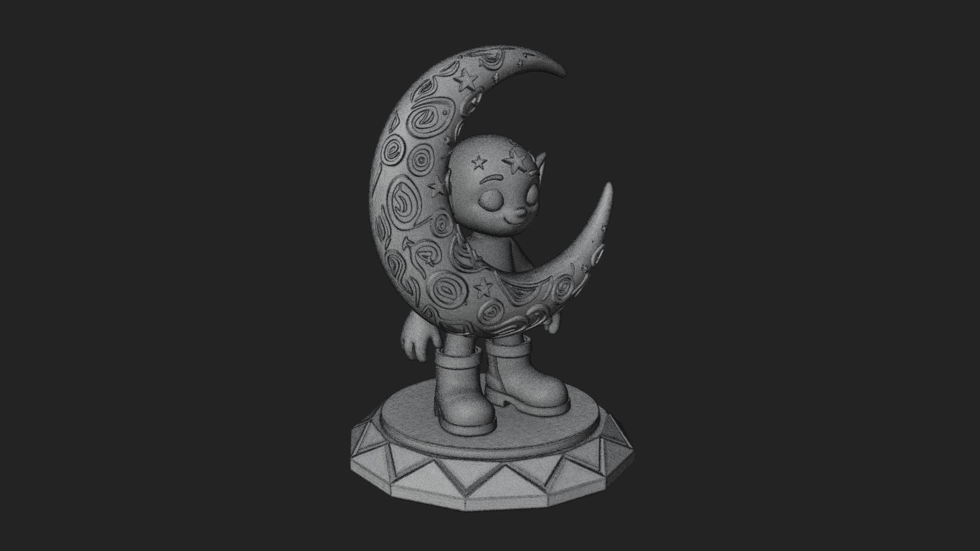 Chibi Moon Rider Statue Design 1 3D Print Model 3D Model