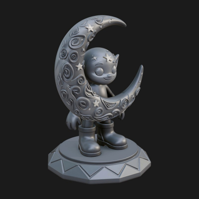 Chibi Moon Rider Statue Design 1 3D Print Model