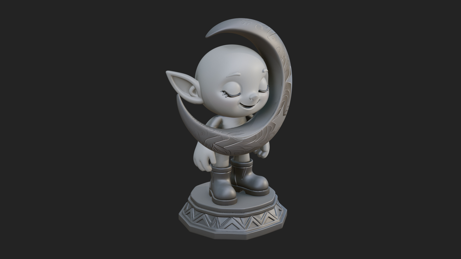 Chibi Moon Rider Statue Design 2 3D Print Model 3D Model