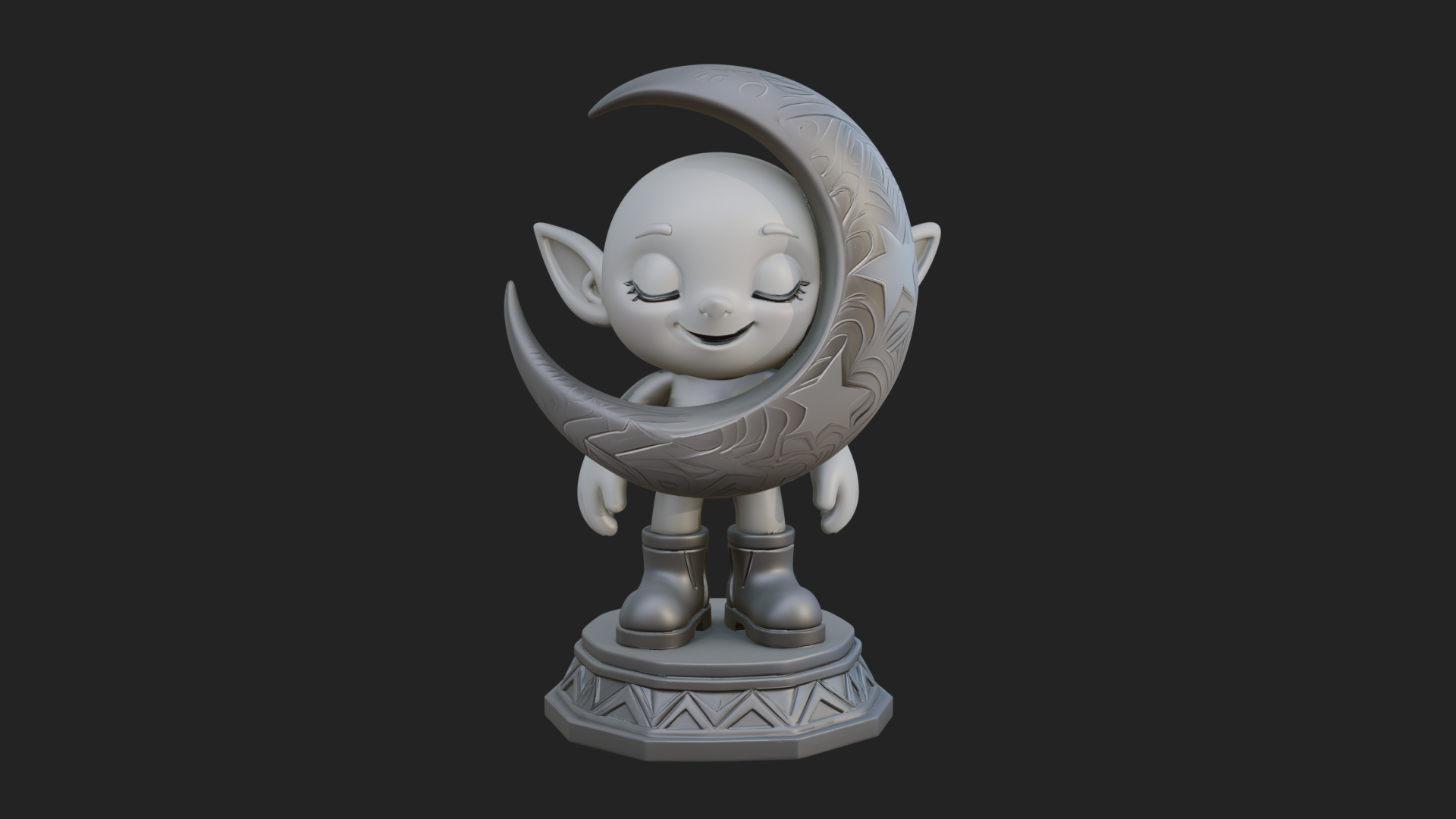 Chibi Moon Rider Statue Design 2 3D Print Model 3D Model