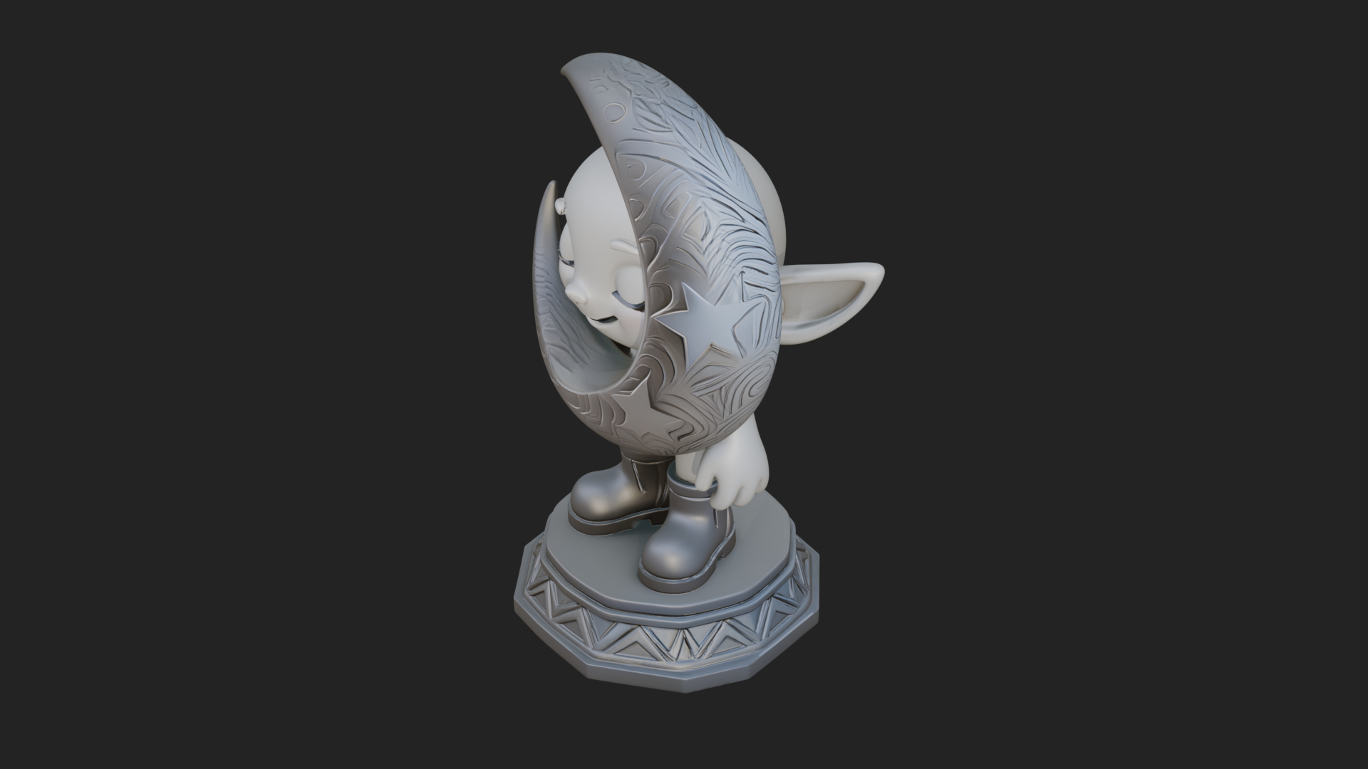 Chibi Moon Rider Statue Design 2 3D Print Model 3D Model
