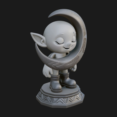 Chibi Moon Rider Statue Design 2 3D Print Model