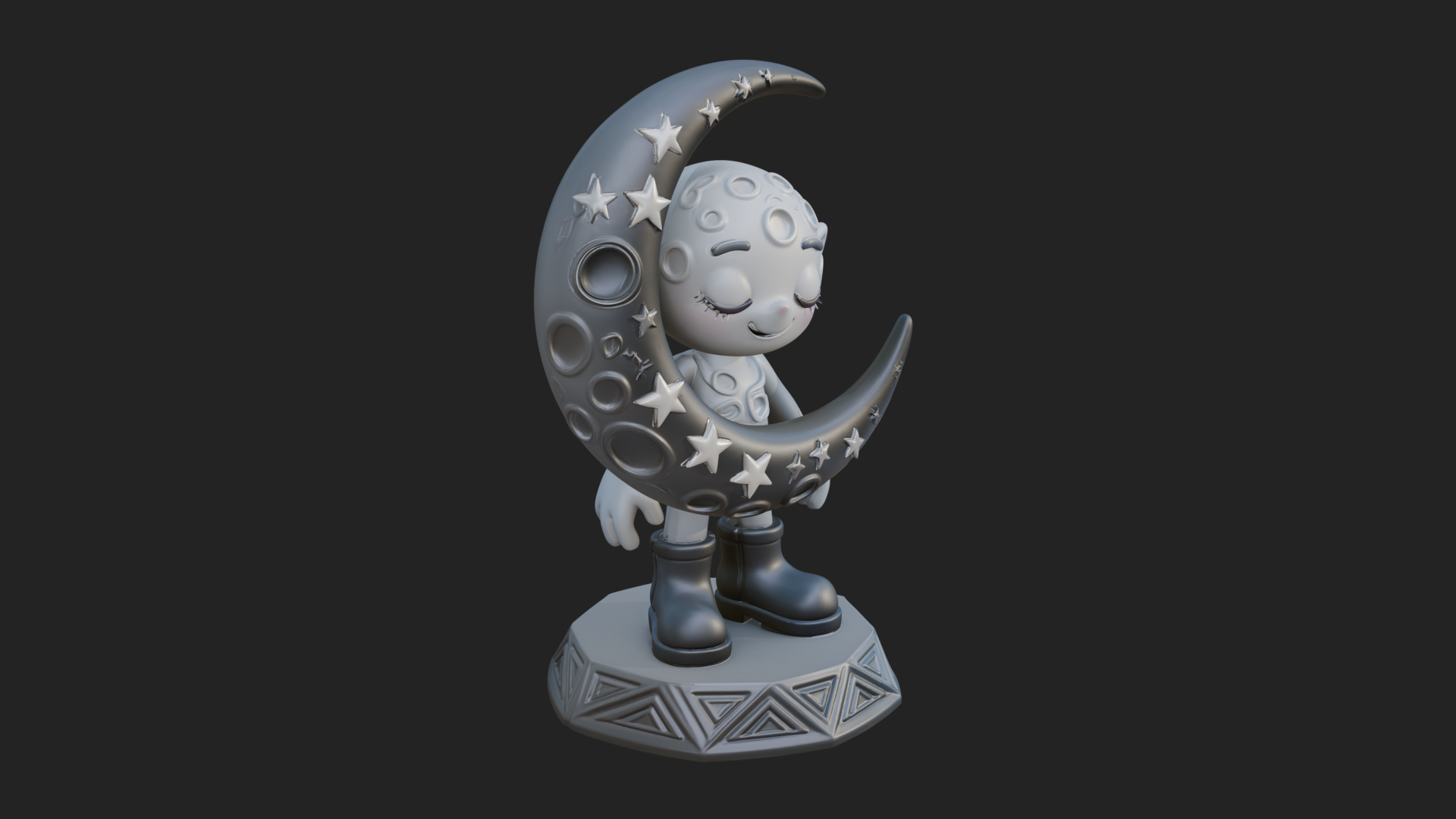 Chibi Moon Rider Statue Design 3 3D Print Model 3D Model