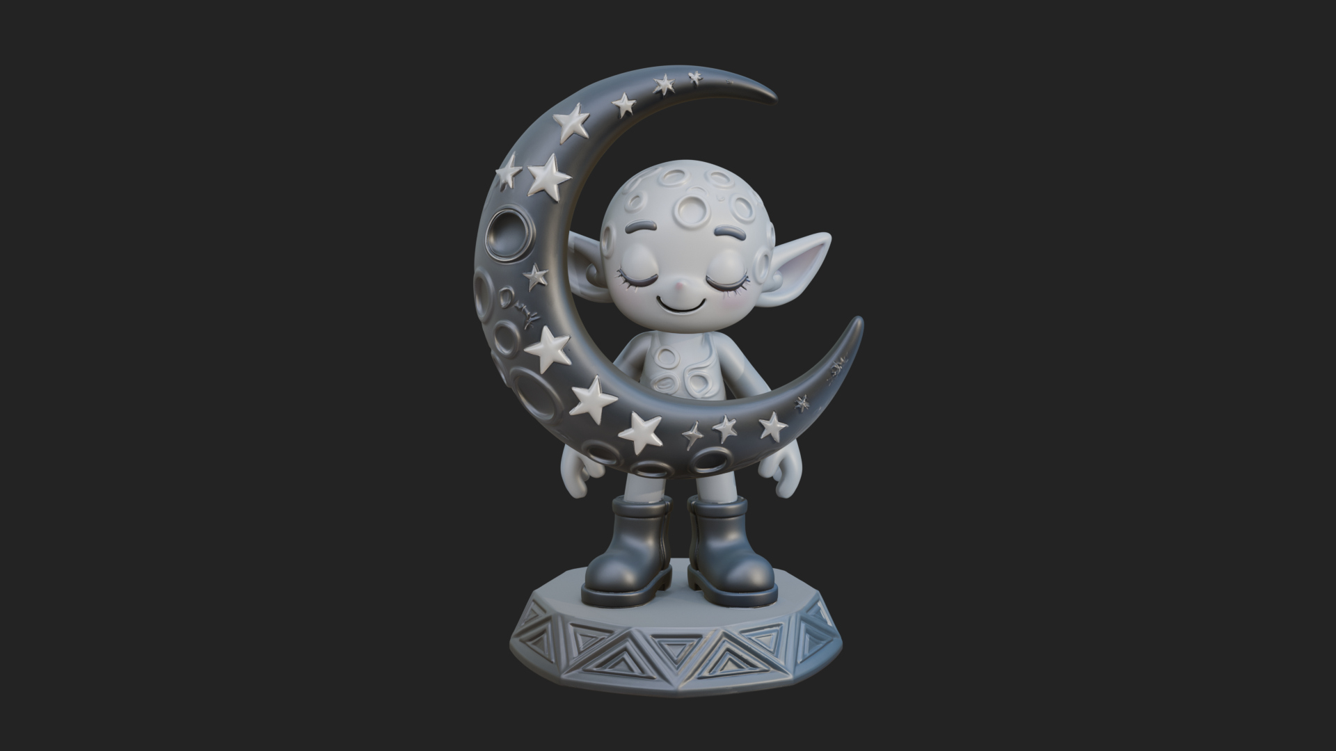 Chibi Moon Rider Statue Design 3 3D Print Model 3D Model