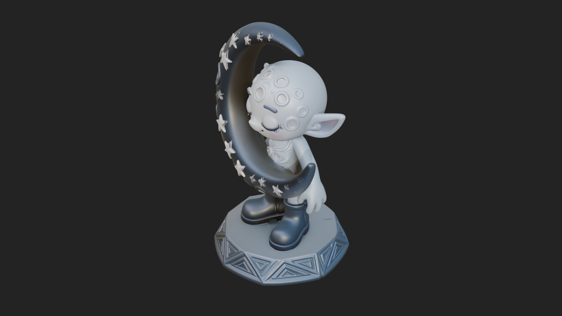 Chibi Moon Rider Statue Design 3 3D Print Model 3D Model