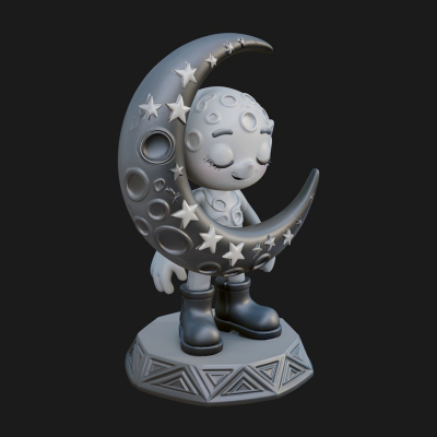 Chibi Moon Rider Statue Design 3 3D Print Model