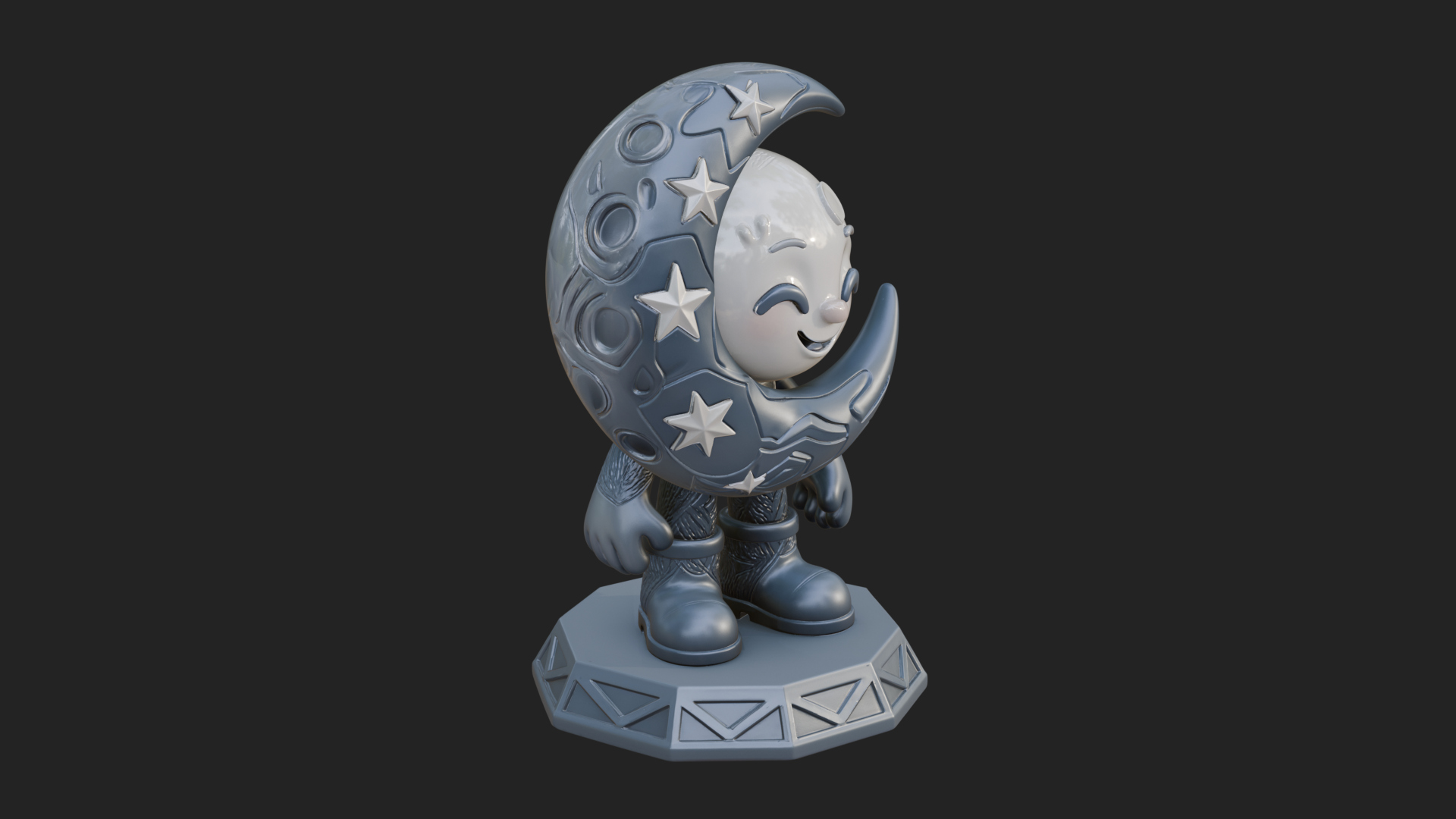 Chibi Moon Rider Statue Design 4 3D Print Model 3D Model