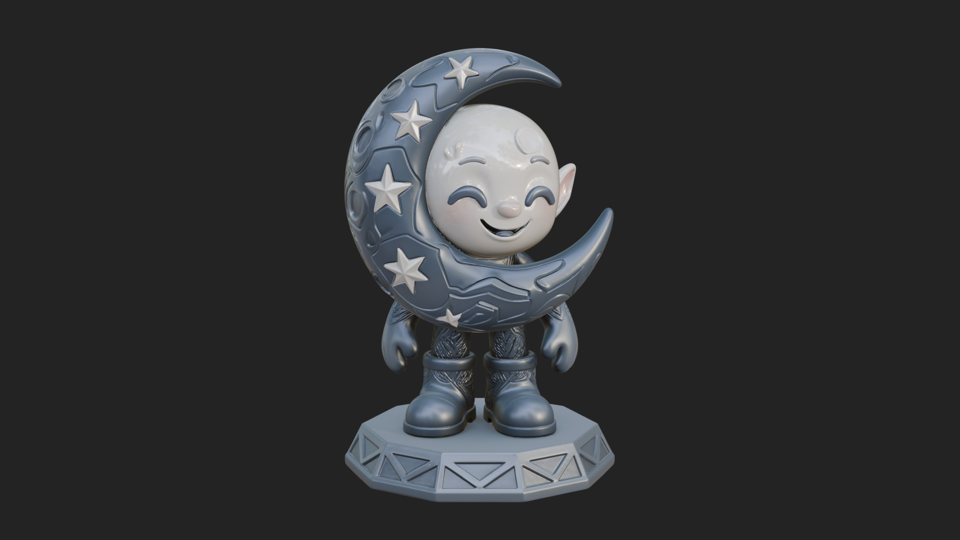 Chibi Moon Rider Statue Design 4 3D Print Model 3D Model