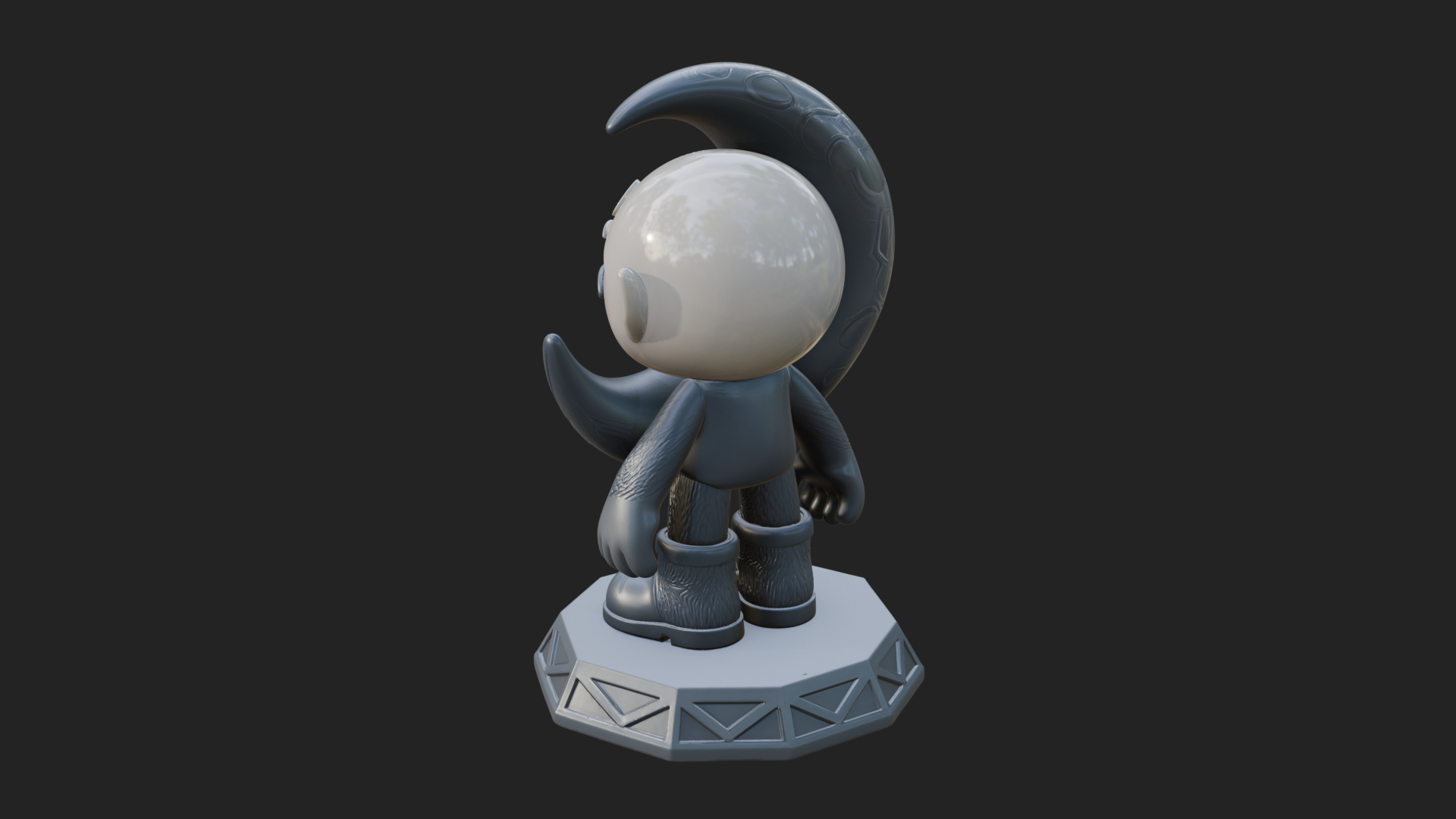 Chibi Moon Rider Statue Design 4 3D Print Model 3D Model