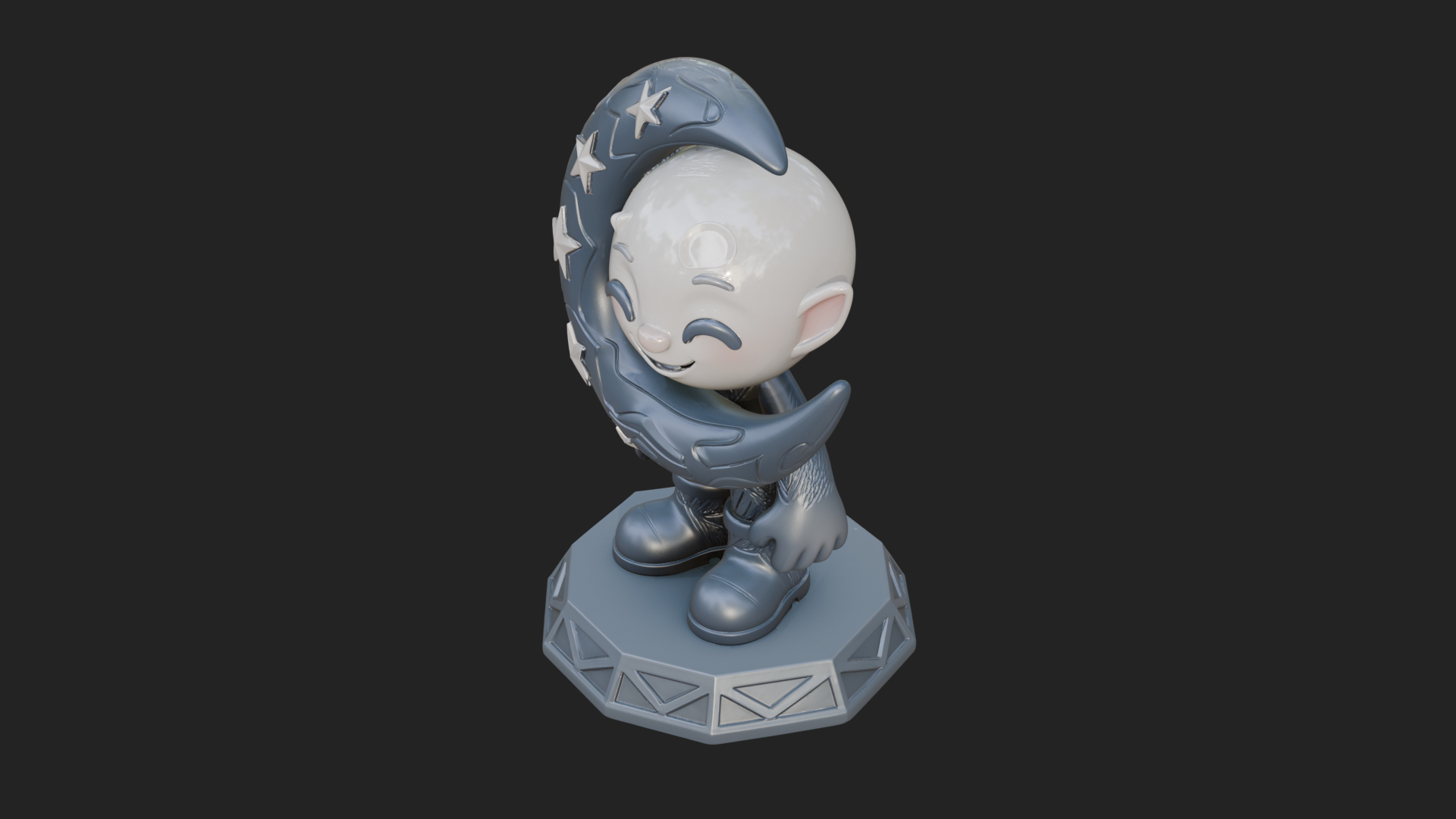 Chibi Moon Rider Statue Design 4 3D Print Model 3D Model