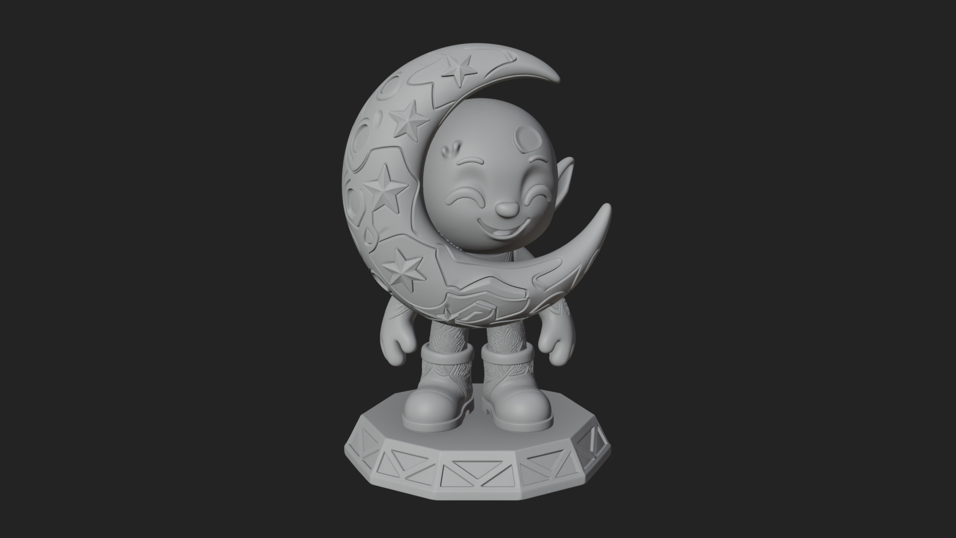 Chibi Moon Rider Statue Design 4 3D Print Model 3D Model