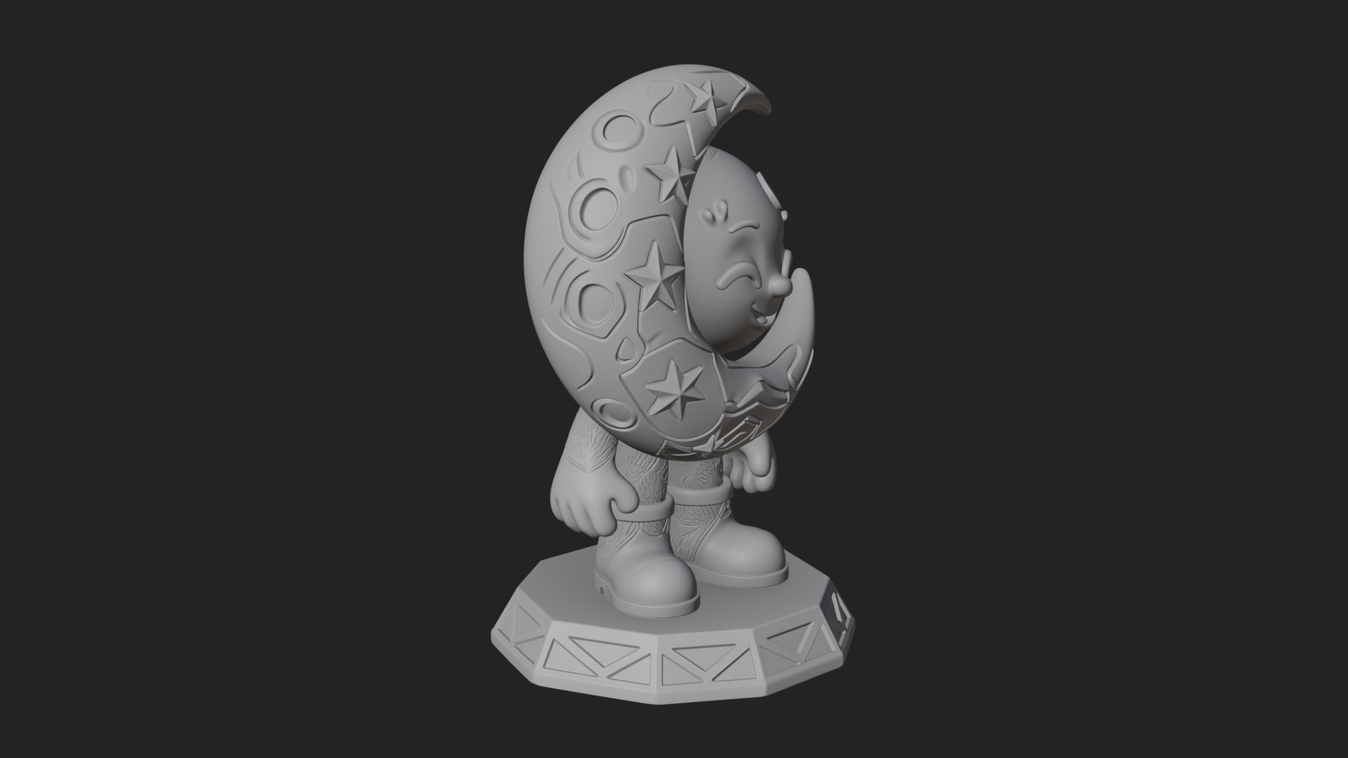 Chibi Moon Rider Statue Design 4 3D Print Model 3D Model