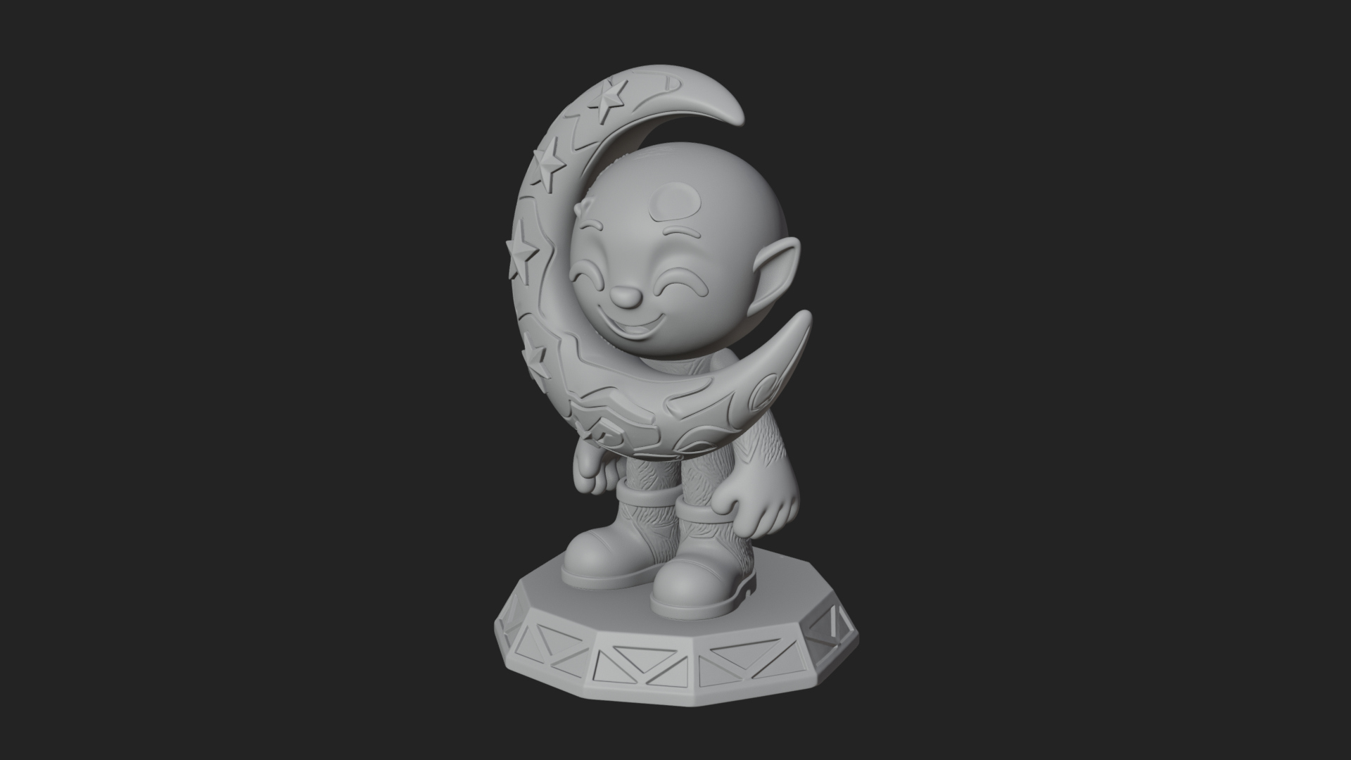 Chibi Moon Rider Statue Design 4 3D Print Model 3D Model