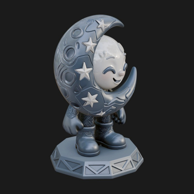 Chibi Moon Rider Statue Design 4 3D Print Model