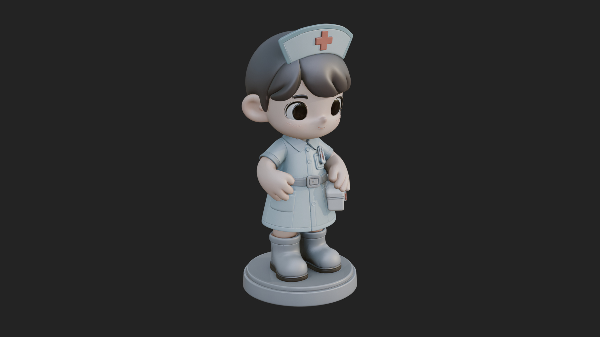 Chibi Nurse Girl Statue Design 1 3D Print Model 3D Model