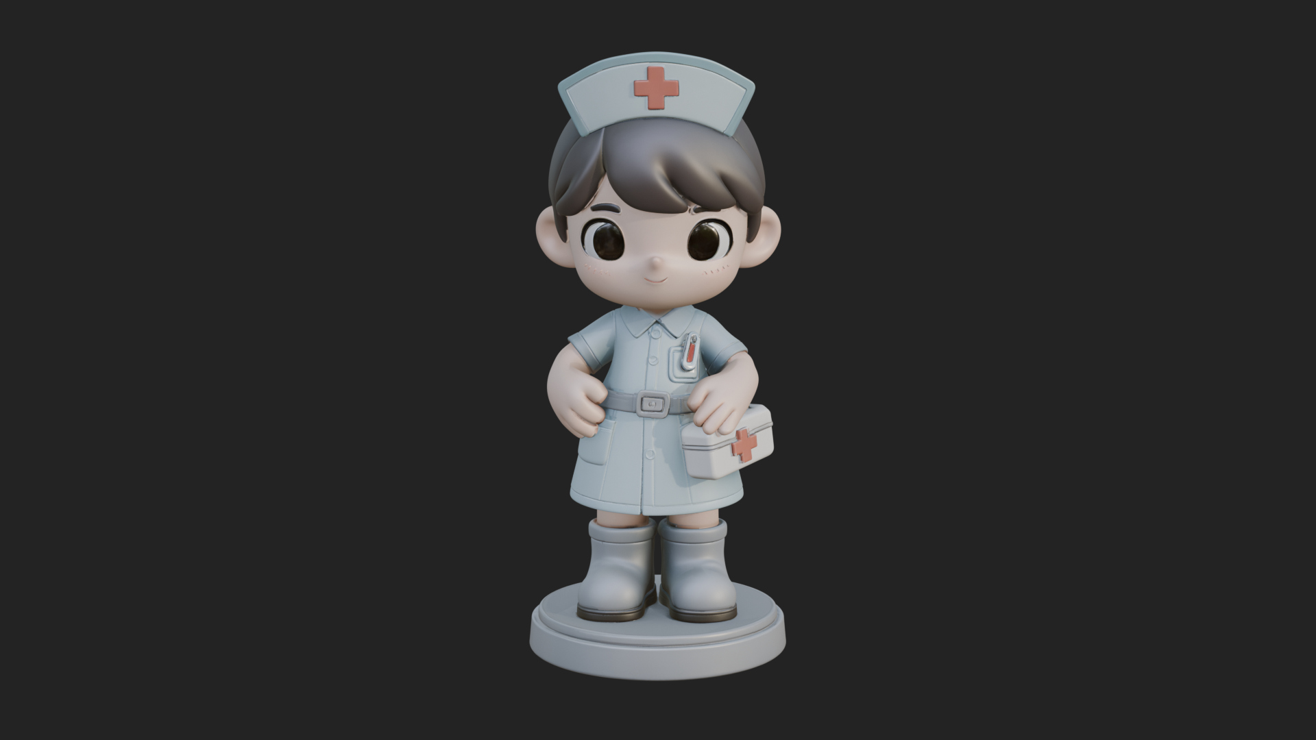 Chibi Nurse Girl Statue Design 1 3D Print Model 3D Model